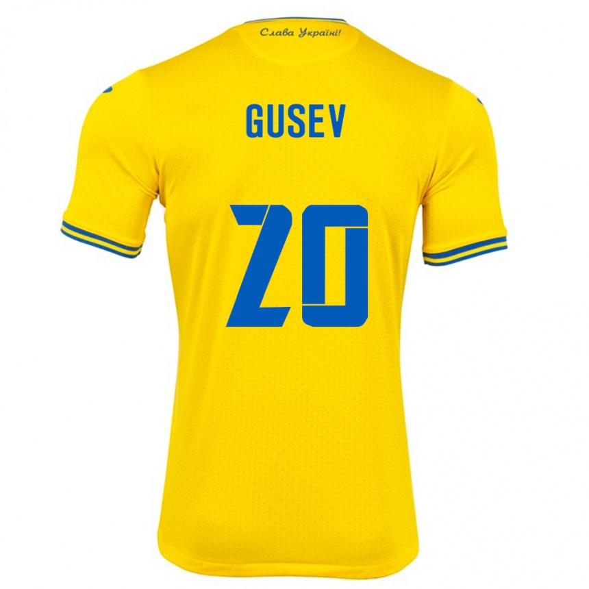 Niño Fútbol Camiseta Ucrania Oleksiy Gusev #20 Amarillo 1ª Equipación 24-26 Argentina