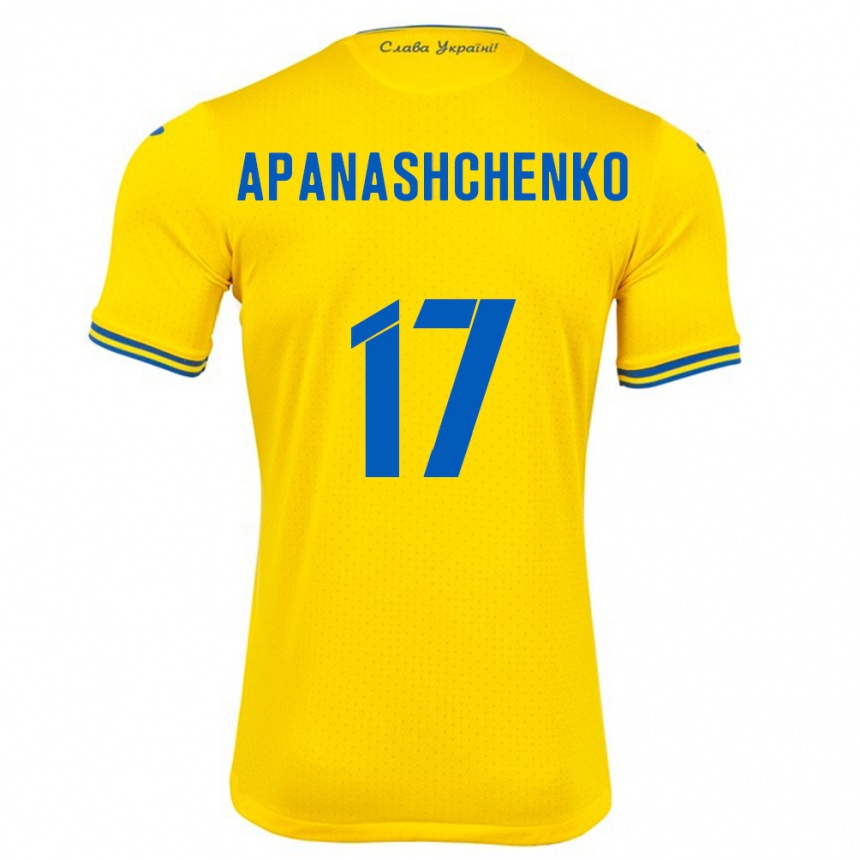 Niño Fútbol Camiseta Ucrania Daryna Apanashchenko #17 Amarillo 1ª Equipación 24-26 Argentina