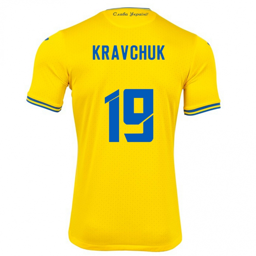 Niño Fútbol Camiseta Ucrania Roksolana Kravchuk #19 Amarillo 1ª Equipación 24-26 Argentina