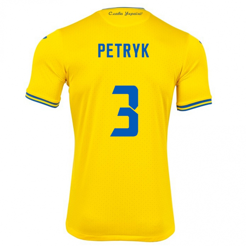 Niño Fútbol Camiseta Ucrania Anna Petryk #3 Amarillo 1ª Equipación 24-26 Argentina