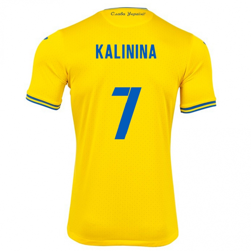 Niño Fútbol Camiseta Ucrania Yana Kalinina #7 Amarillo 1ª Equipación 24-26 Argentina