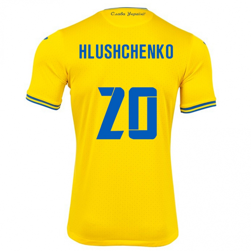 Niño Fútbol Camiseta Ucrania Inna Hlushchenko #20 Amarillo 1ª Equipación 24-26 Argentina