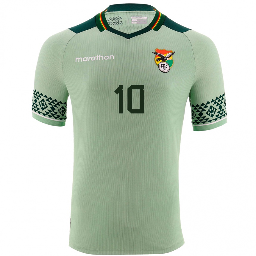 Niño Fútbol Camiseta Bolivia Leonardo Viviani #10 Verde Claro 1ª Equipación 24-26 Argentina