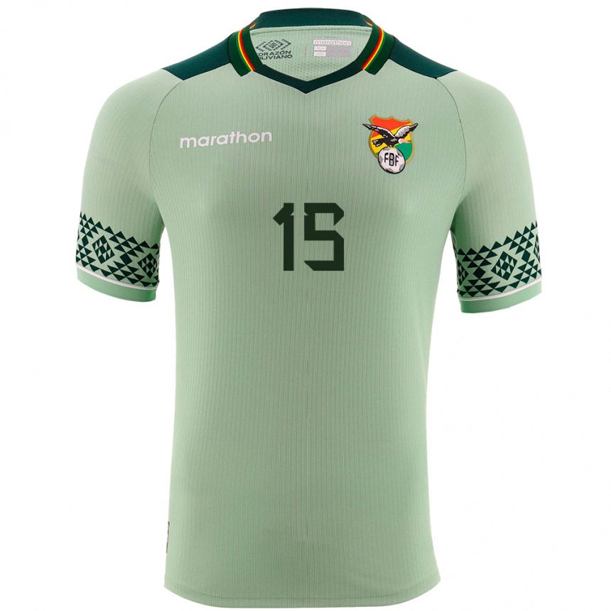 Niño Fútbol Camiseta Bolivia Gabriel Villamíl #15 Verde Claro 1ª Equipación 24-26 Argentina