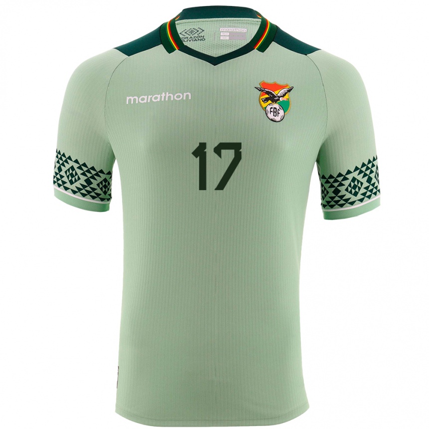 Niño Fútbol Camiseta Bolivia José Flores #17 Verde Claro 1ª Equipación 24-26 Argentina