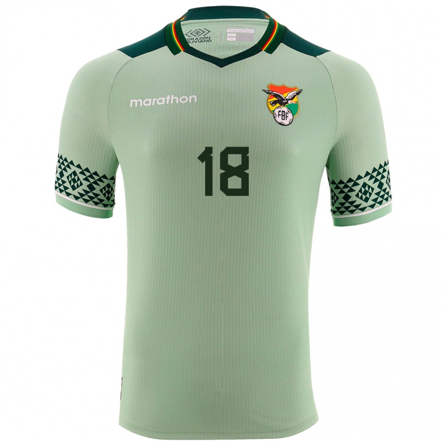 Niño Fútbol Camiseta Bolivia Fernando Nava #18 Verde Claro 1ª Equipación 24-26 Argentina