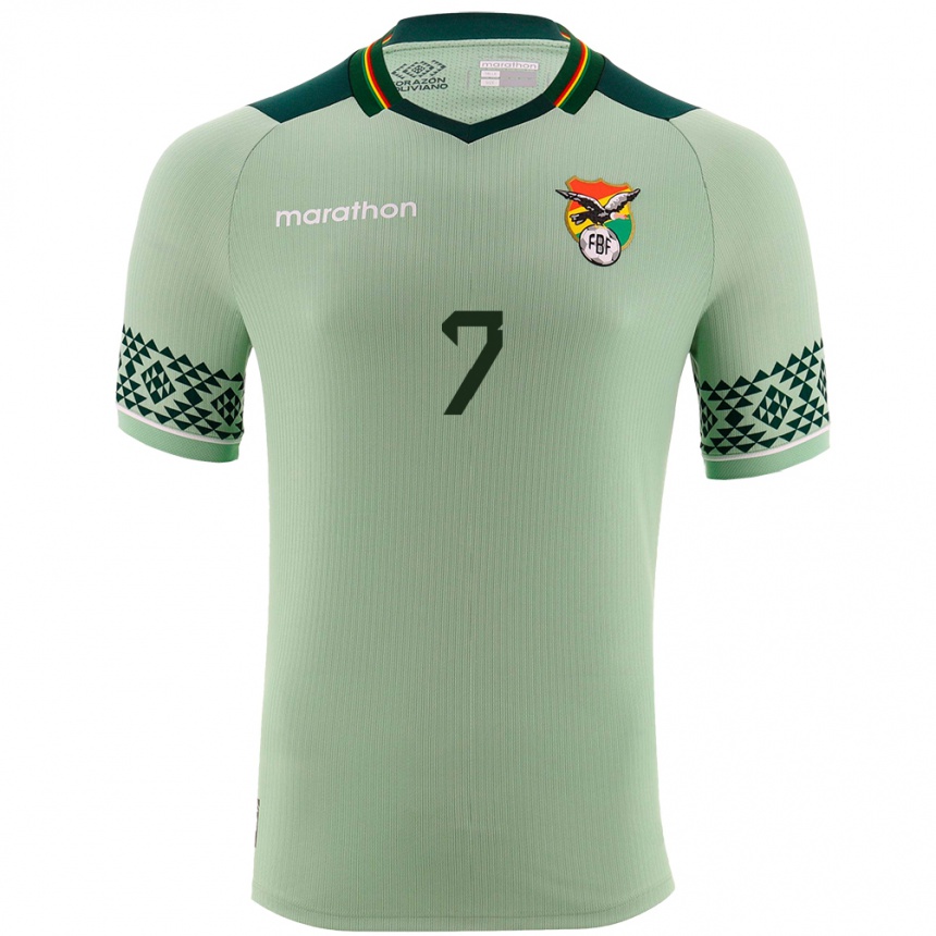 Niño Fútbol Camiseta Bolivia Braian Mamani #7 Verde Claro 1ª Equipación 24-26 Argentina