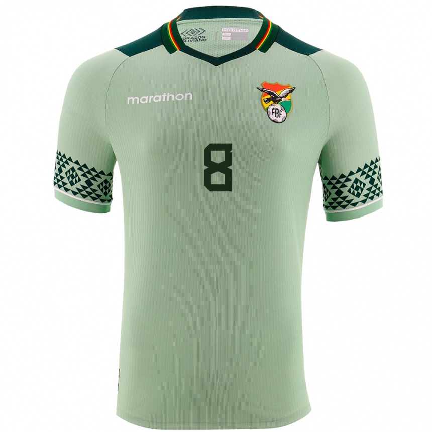 Niño Fútbol Camiseta Bolivia Deybi Choque #8 Verde Claro 1ª Equipación 24-26 Argentina