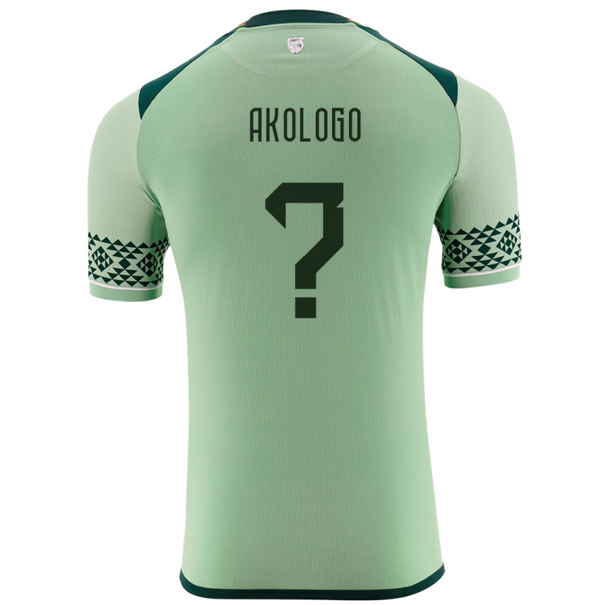 Niño Fútbol Camiseta Bolivia David Akologo #0 Verde Claro 1ª Equipación 24-26 Argentina