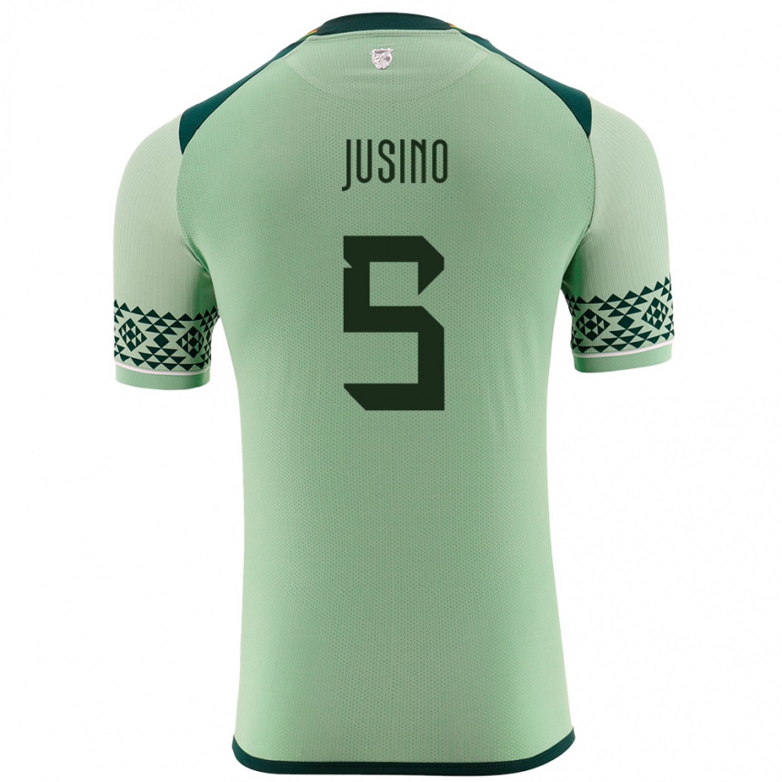 Niño Fútbol Camiseta Bolivia Adrián Jusino #5 Verde Claro 1ª Equipación 24-26 Argentina