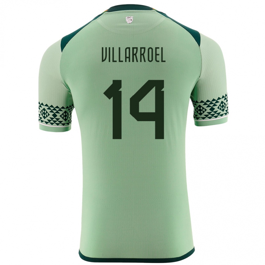 Niño Fútbol Camiseta Bolivia Moisés Villarroel #14 Verde Claro 1ª Equipación 24-26 Argentina