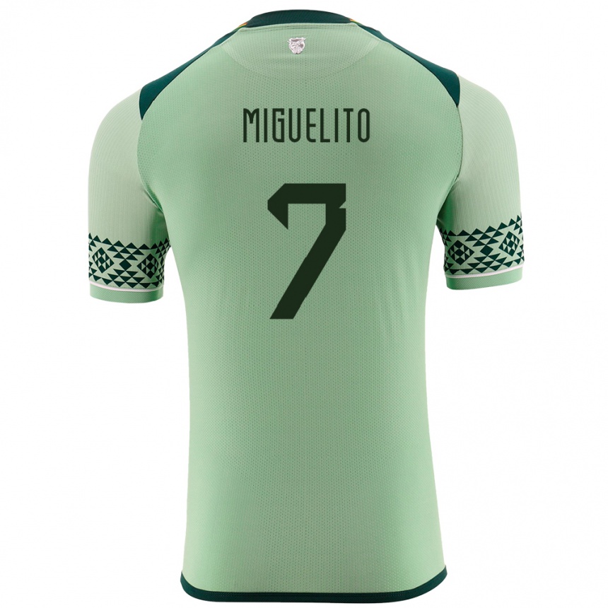 Niño Fútbol Camiseta Bolivia Miguelito #7 Verde Claro 1ª Equipación 24-26 Argentina