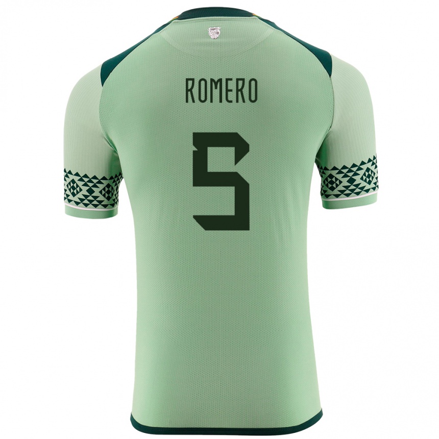 Niño Fútbol Camiseta Bolivia César Romero #5 Verde Claro 1ª Equipación 24-26 Argentina