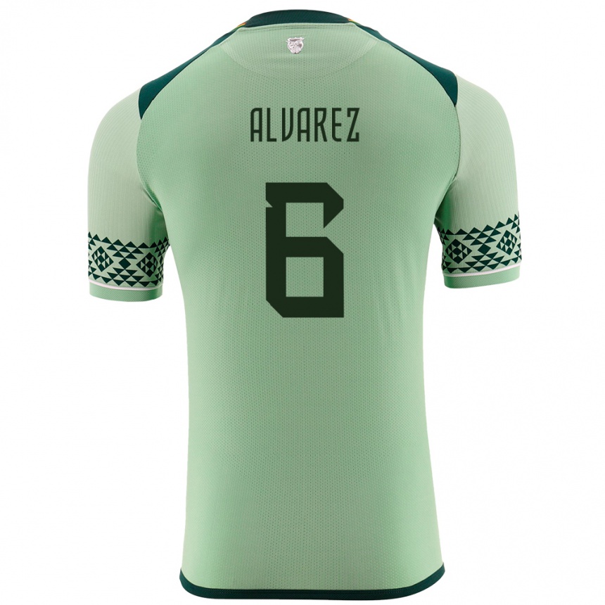 Niño Fútbol Camiseta Bolivia Eduardo Álvarez #6 Verde Claro 1ª Equipación 24-26 Argentina