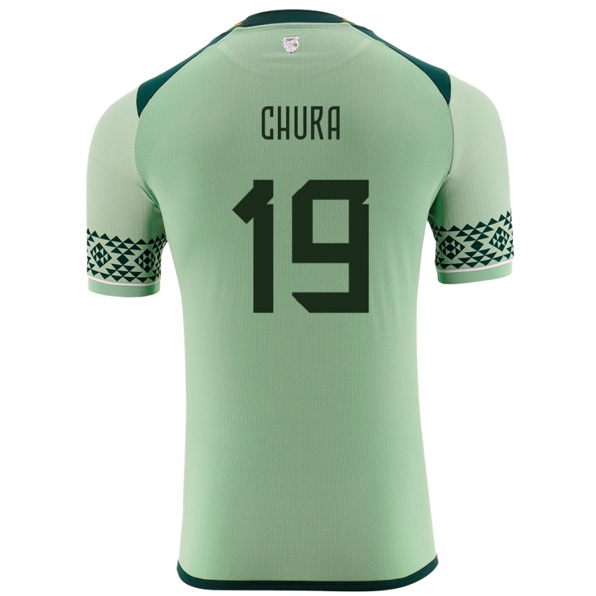 Niño Fútbol Camiseta Bolivia Jeyson Chura #19 Verde Claro 1ª Equipación 24-26 Argentina