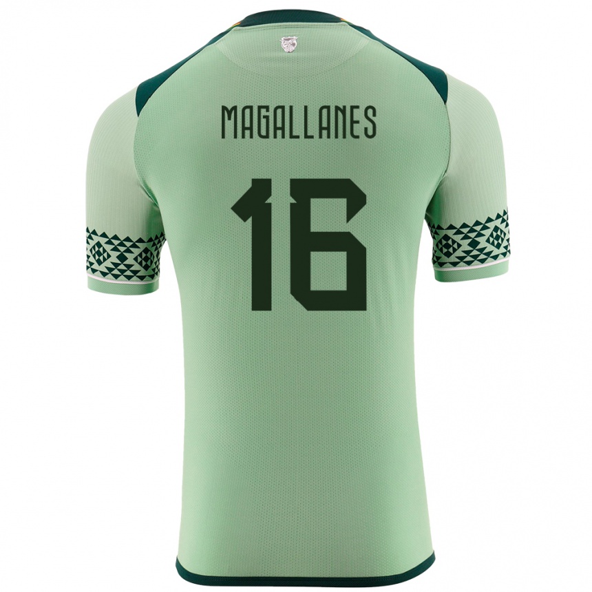 Niño Fútbol Camiseta Bolivia Juan Magallanes #16 Verde Claro 1ª Equipación 24-26 Argentina