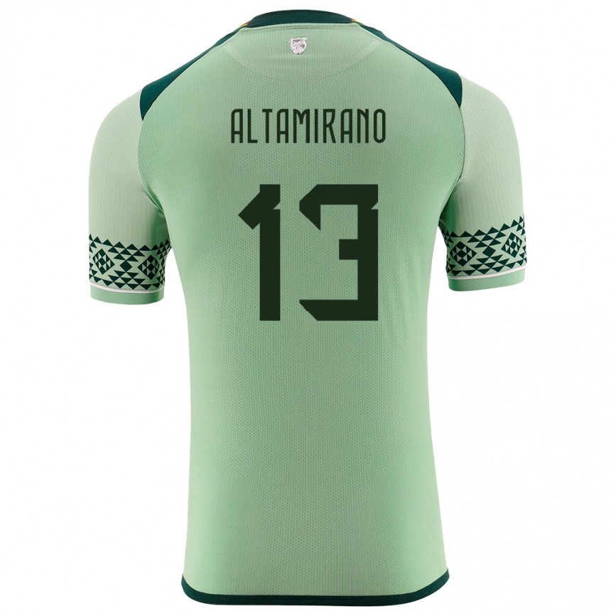 Niño Fútbol Camiseta Bolivia Sebastian Altamirano #13 Verde Claro 1ª Equipación 24-26 Argentina