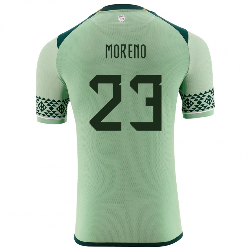 Niño Fútbol Camiseta Bolivia Leonel Moreno #23 Verde Claro 1ª Equipación 24-26 Argentina