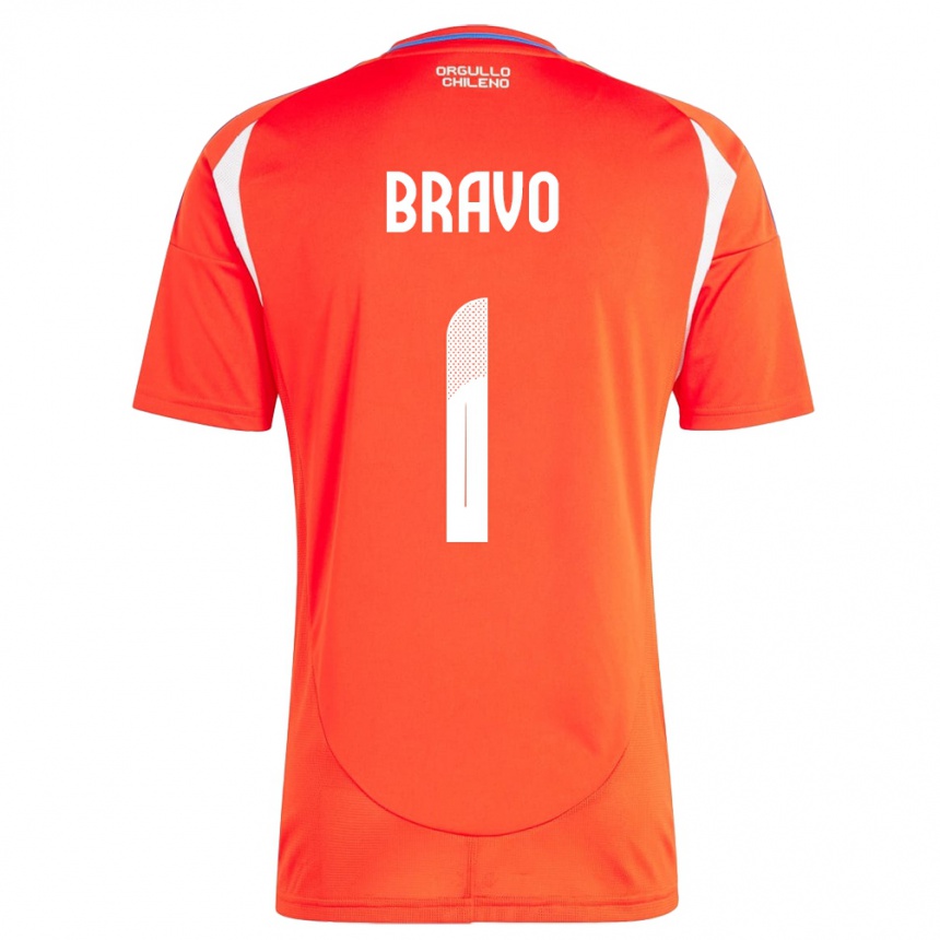 Niño Fútbol Camiseta Chile Claudio Bravo #1 Rojo 1ª Equipación 24-26 Argentina