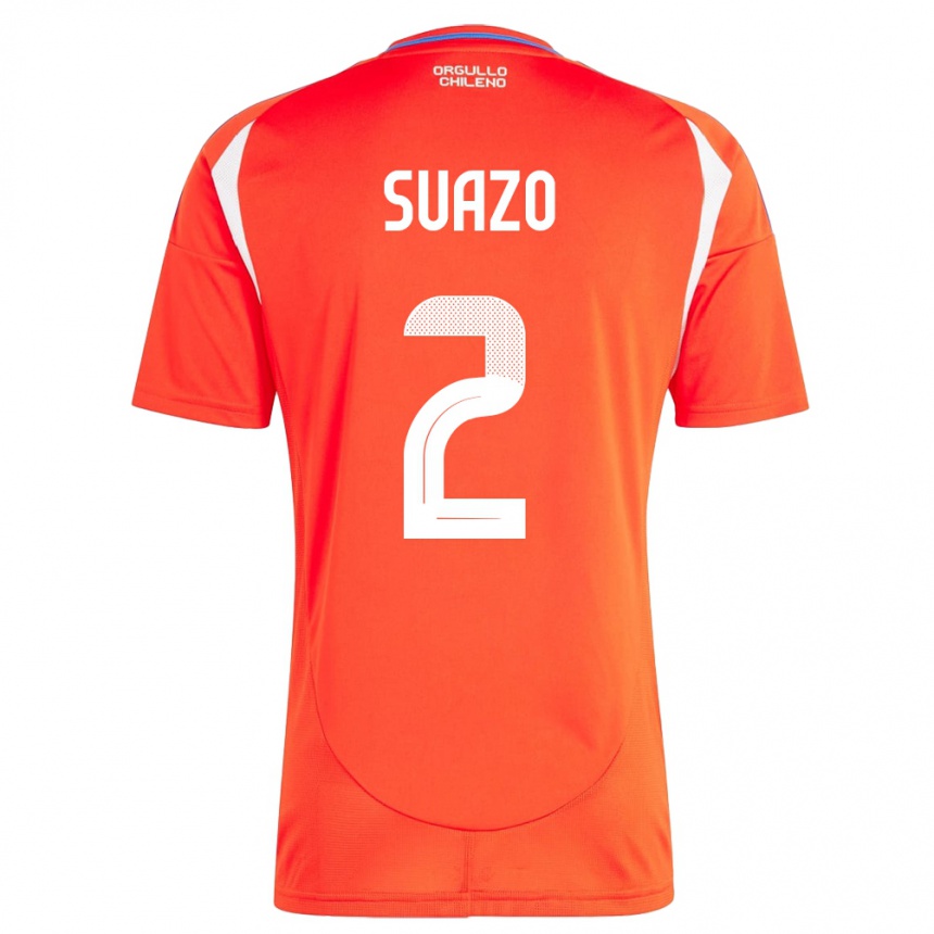 Niño Fútbol Camiseta Chile Gabriel Suazo #2 Rojo 1ª Equipación 24-26 Argentina