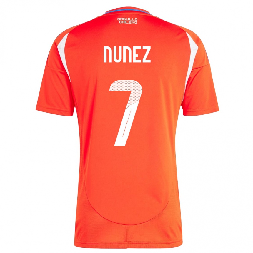 Niño Fútbol Camiseta Chile Marcelino Núñez #7 Rojo 1ª Equipación 24-26 Argentina