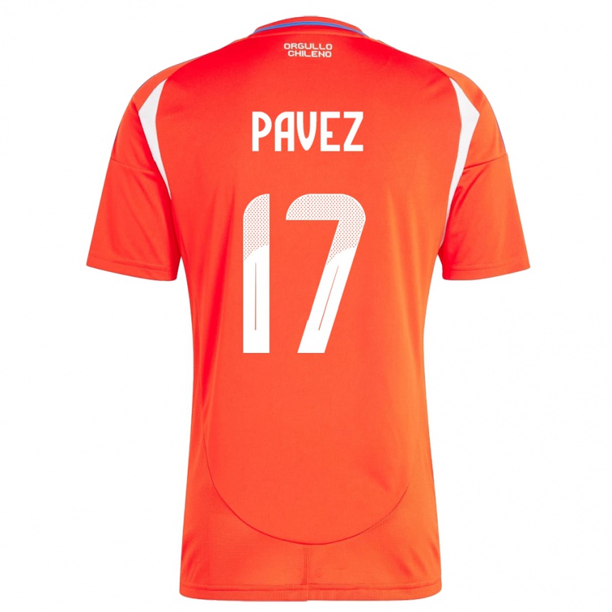 Niño Fútbol Camiseta Chile Esteban Pavez #17 Rojo 1ª Equipación 24-26 Argentina