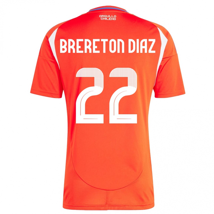 Niño Fútbol Camiseta Chile Ben Brereton Díaz #22 Rojo 1ª Equipación 24-26 Argentina