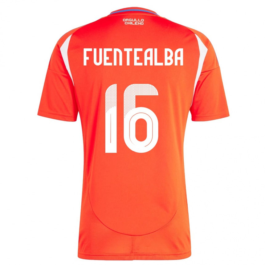 Niño Fútbol Camiseta Chile Jeison Fuentealba #16 Rojo 1ª Equipación 24-26 Argentina