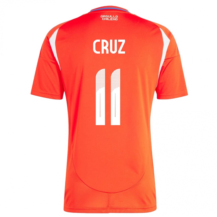 Niño Fútbol Camiseta Chile Joan Cruz #11 Rojo 1ª Equipación 24-26 Argentina