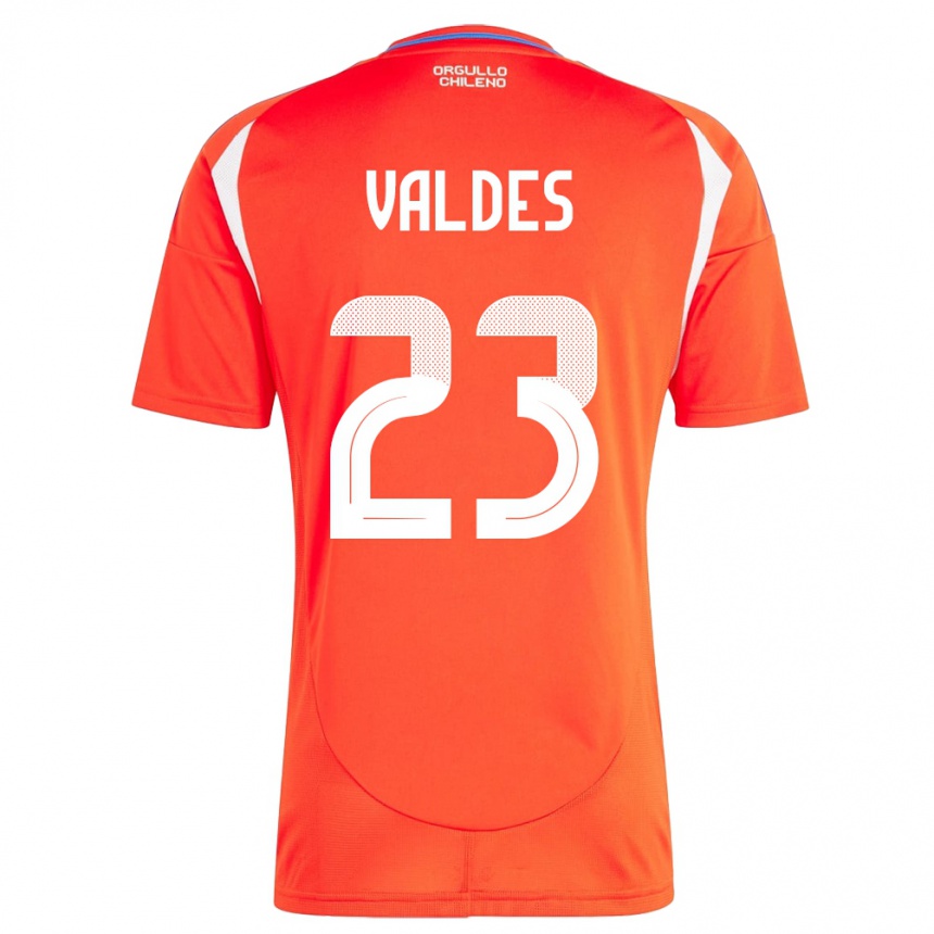 Niño Fútbol Camiseta Chile Francisco Valdés #23 Rojo 1ª Equipación 24-26 Argentina