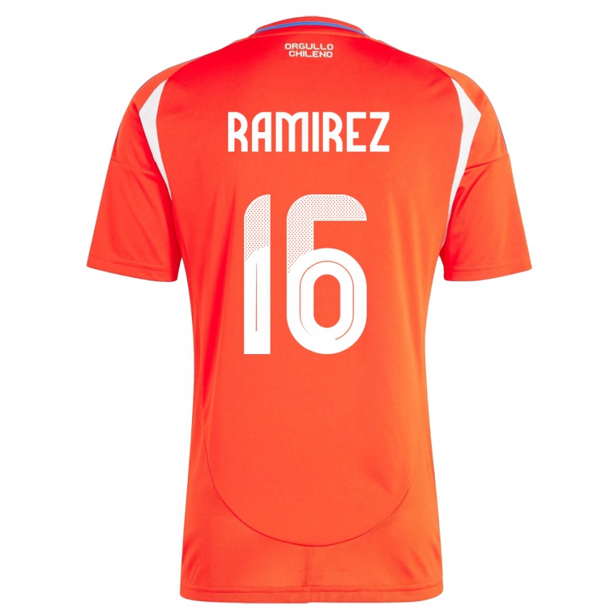 Niño Fútbol Camiseta Chile Vicente Ramírez #16 Rojo 1ª Equipación 24-26 Argentina