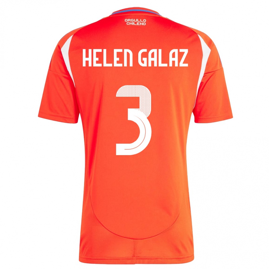 Niño Fútbol Camiseta Chile Su Helen Galaz #3 Rojo 1ª Equipación 24-26 Argentina