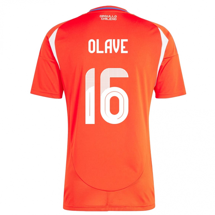 Niño Fútbol Camiseta Chile Isidora Olave #16 Rojo 1ª Equipación 24-26 Argentina