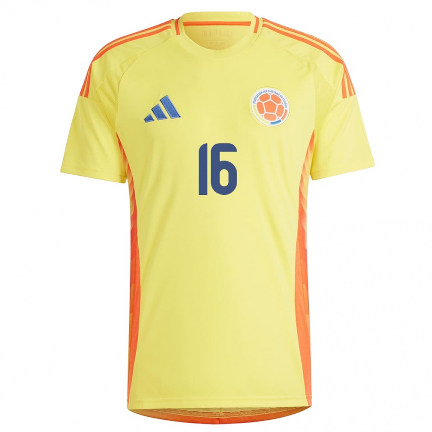 Niño Fútbol Camiseta Colombia Jefferson Lerma #16 Amarillo 1ª Equipación 24-26 Argentina