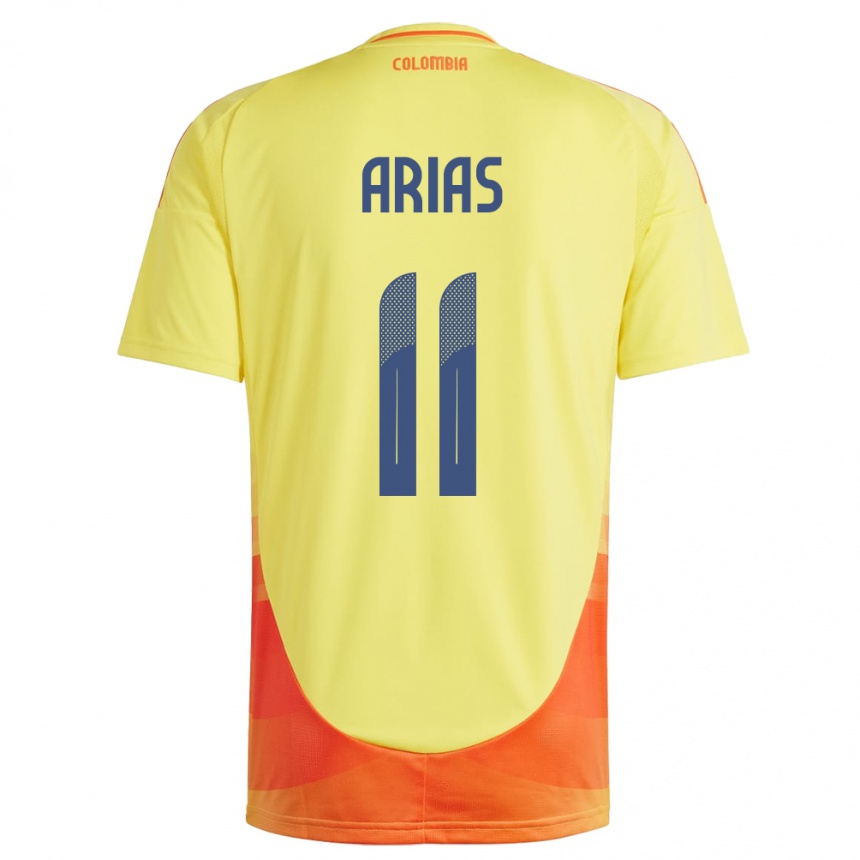 Niño Fútbol Camiseta Colombia Jhon Arias #11 Amarillo 1ª Equipación 24-26 Argentina