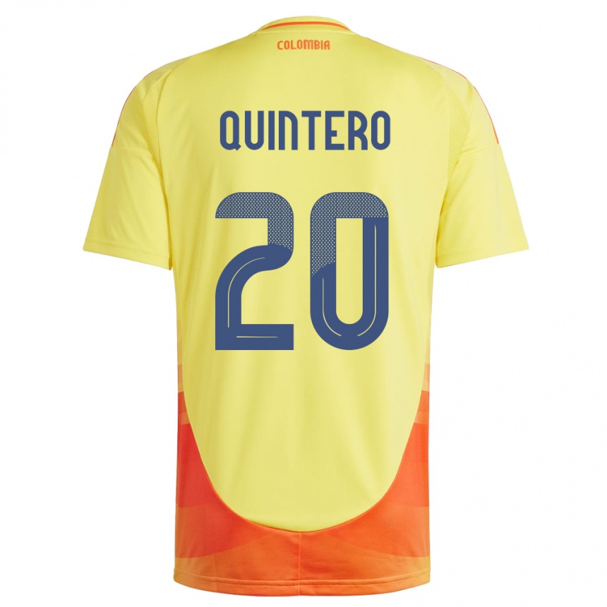 Niño Fútbol Camiseta Colombia Juan Fernando Quintero #20 Amarillo 1ª Equipación 24-26 Argentina