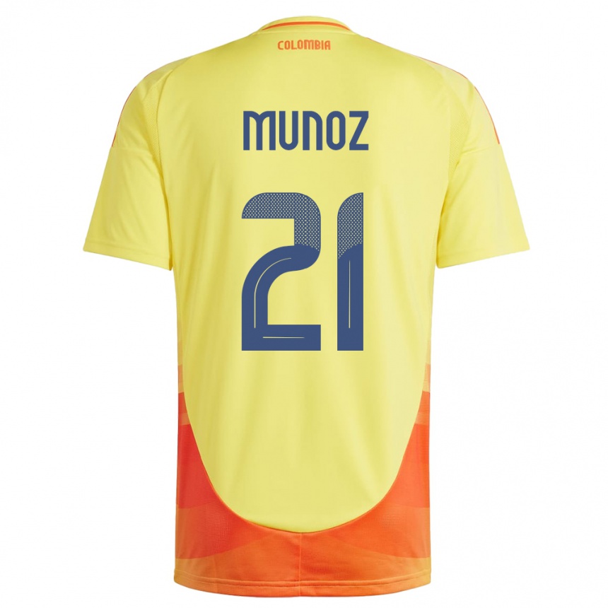 Niño Fútbol Camiseta Colombia Daniel Muñoz #21 Amarillo 1ª Equipación 24-26 Argentina