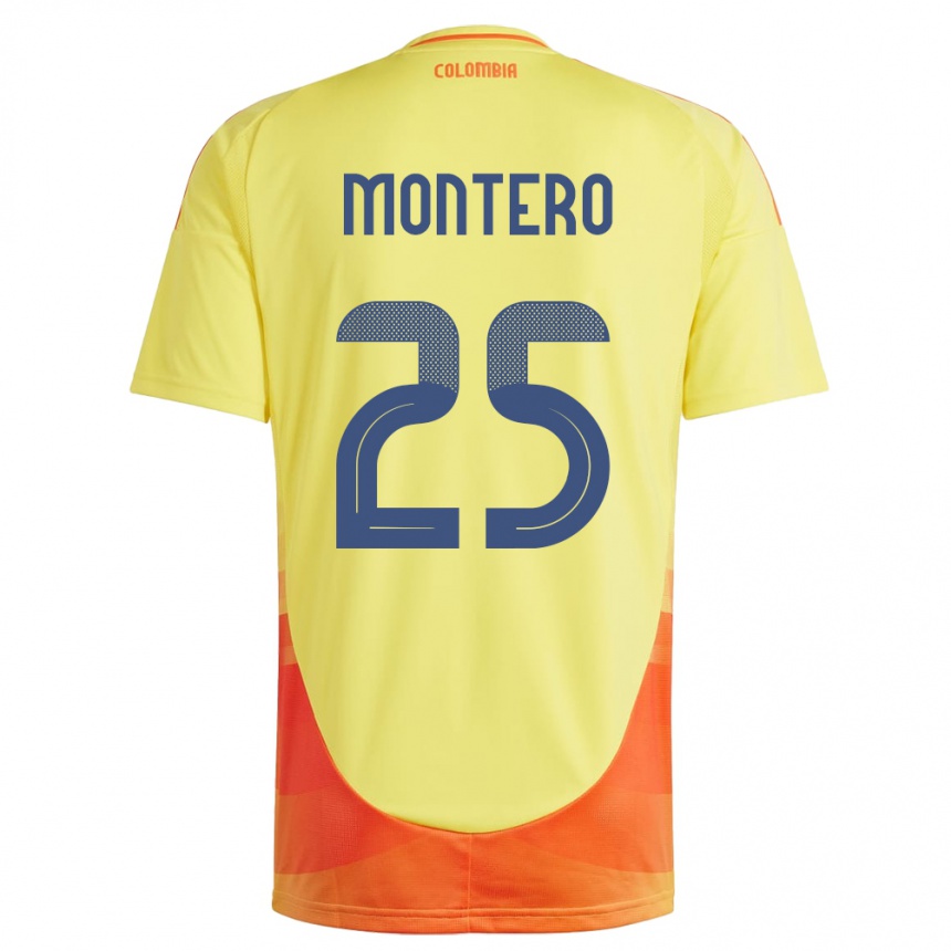 Niño Fútbol Camiseta Colombia Álvaro Montero #25 Amarillo 1ª Equipación 24-26 Argentina