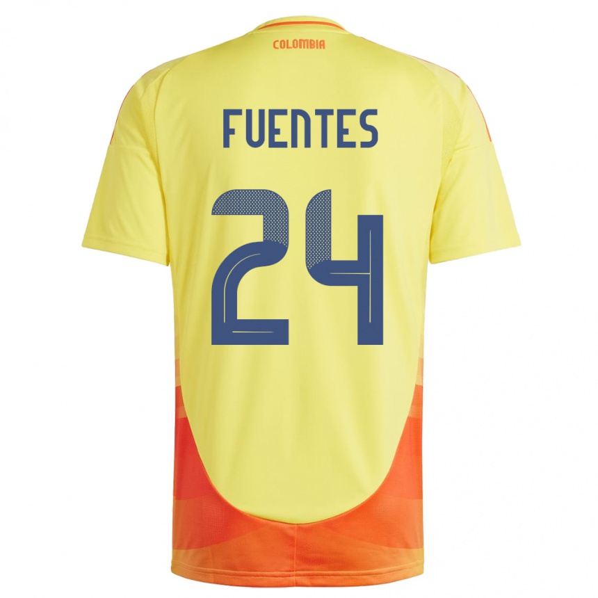 Niño Fútbol Camiseta Colombia Gabriel Fuentes #24 Amarillo 1ª Equipación 24-26 Argentina