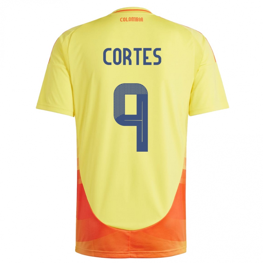 Niño Fútbol Camiseta Colombia Carlos Cortés #9 Amarillo 1ª Equipación 24-26 Argentina