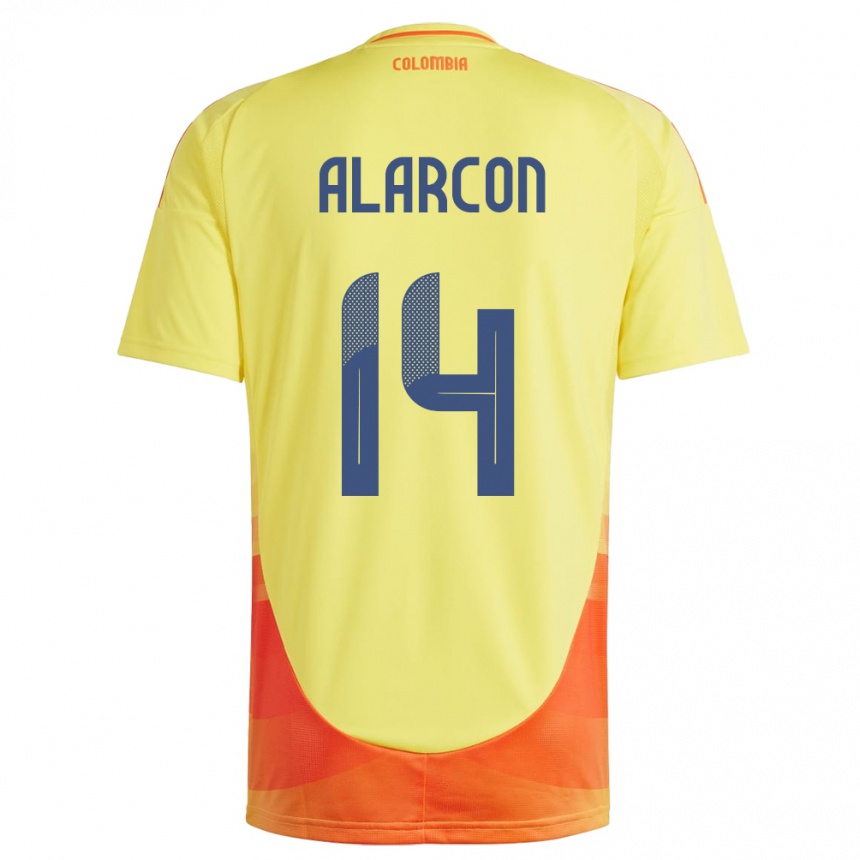 Niño Fútbol Camiseta Colombia Andrés Alarcón #14 Amarillo 1ª Equipación 24-26 Argentina