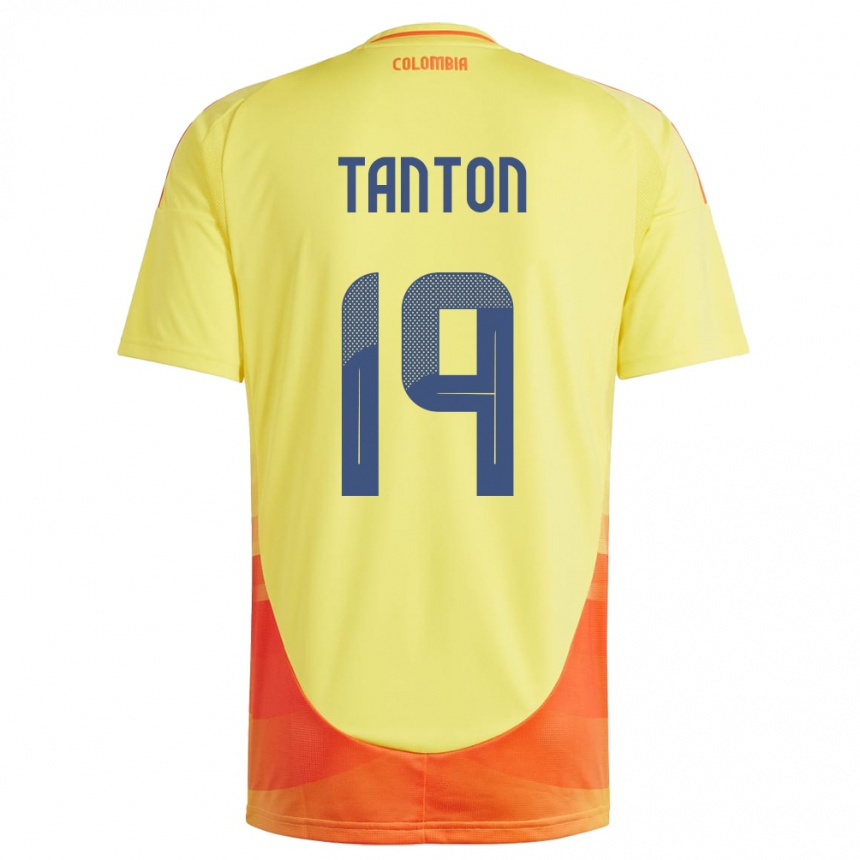 Niño Fútbol Camiseta Colombia Devan Tanton #19 Amarillo 1ª Equipación 24-26 Argentina