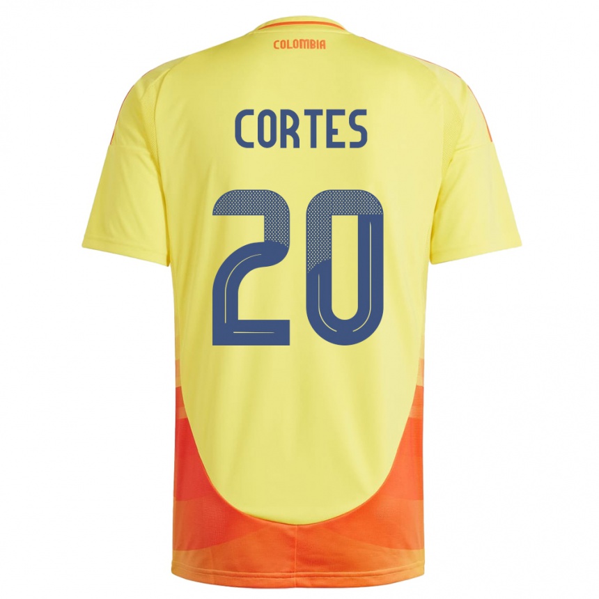 Niño Fútbol Camiseta Colombia Óscar Cortés #20 Amarillo 1ª Equipación 24-26 Argentina