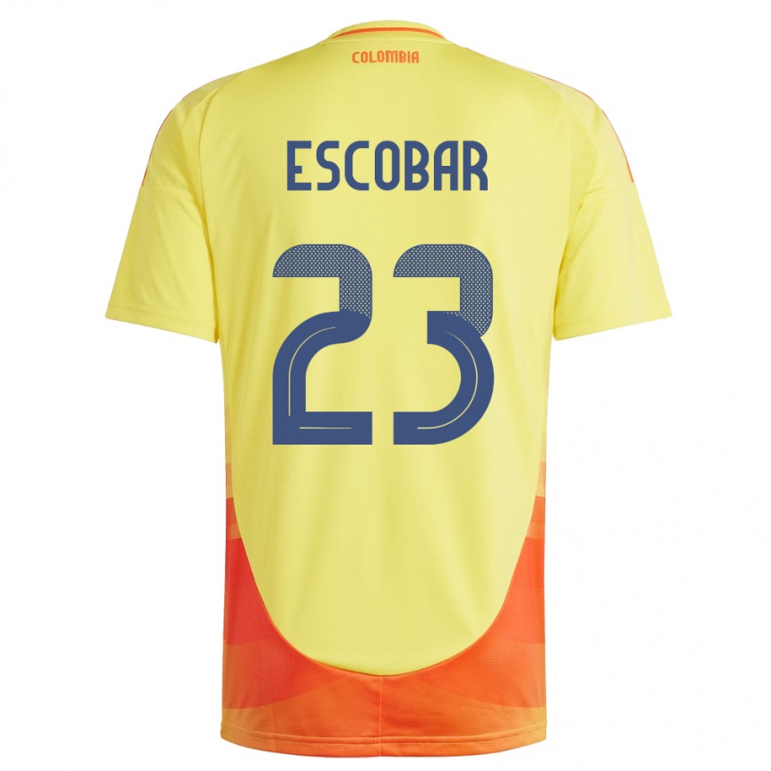 Niño Fútbol Camiseta Colombia Josen Escobar #23 Amarillo 1ª Equipación 24-26 Argentina