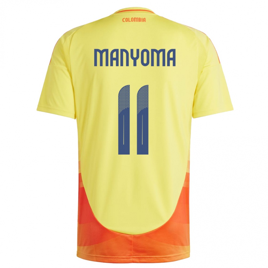 Niño Fútbol Camiseta Colombia Alexis Manyoma #11 Amarillo 1ª Equipación 24-26 Argentina