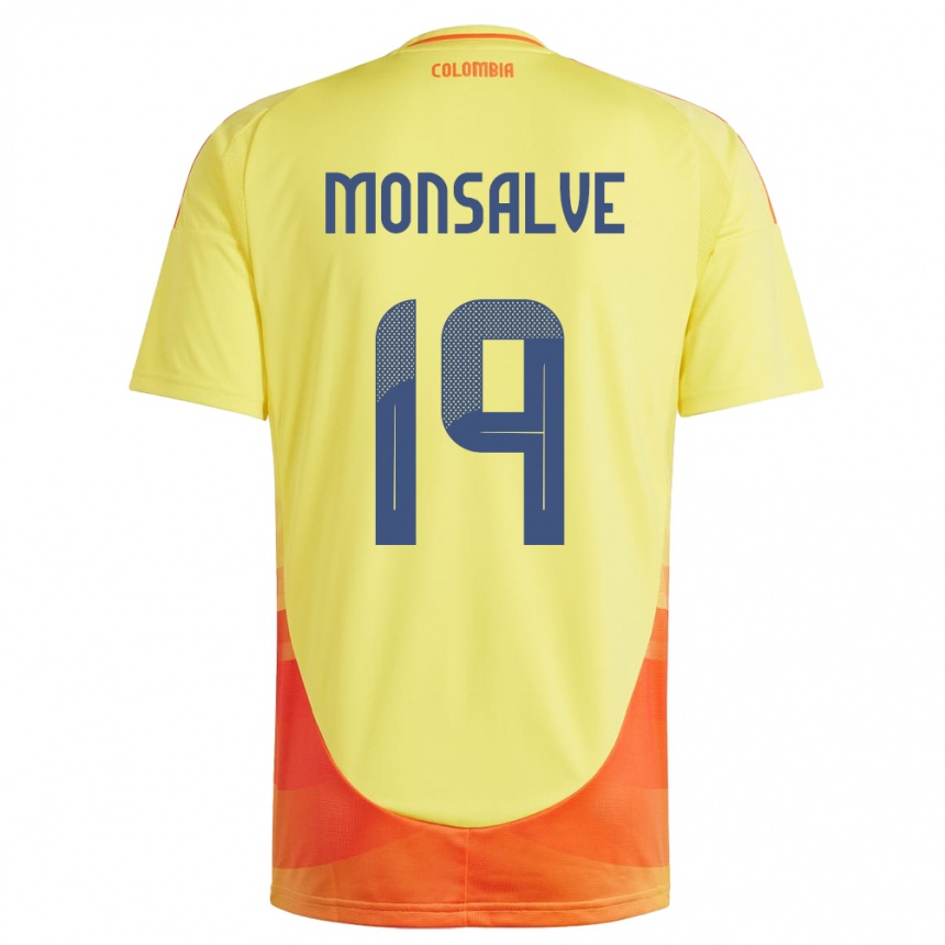 Niño Fútbol Camiseta Colombia Miguel Monsalve #19 Amarillo 1ª Equipación 24-26 Argentina