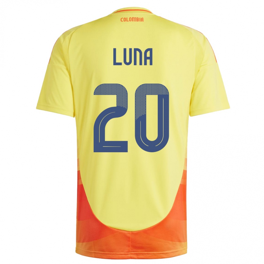 Niño Fútbol Camiseta Colombia Daniel Luna #20 Amarillo 1ª Equipación 24-26 Argentina