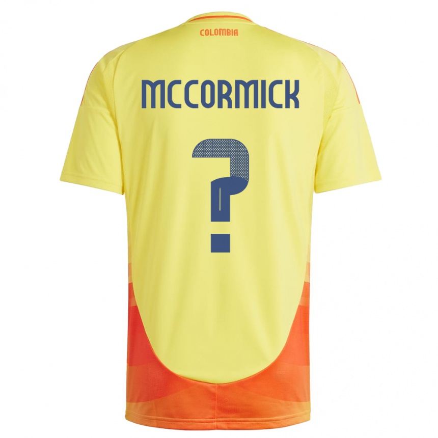 Niño Fútbol Camiseta Colombia Hollman Mccormick #0 Amarillo 1ª Equipación 24-26 Argentina