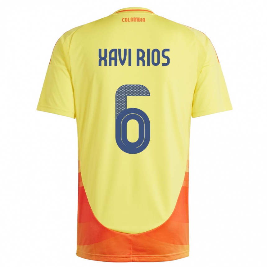 Niño Fútbol Camiseta Colombia Xavi Ríos #6 Amarillo 1ª Equipación 24-26 Argentina