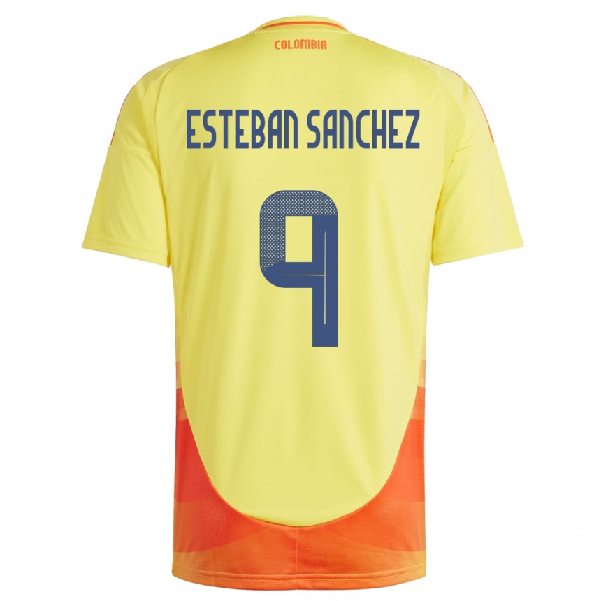 Niño Fútbol Camiseta Colombia Juan Esteban Sánchez #9 Amarillo 1ª Equipación 24-26 Argentina